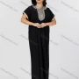 Wholesale Women's Folkloric Vintage Embroidered Split Front Short Sleeve Robe Maxi African Dress preview