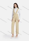 Wholesale Women's Elegant Buttons Plain High Waist Zip Wide Leg Ankle Length Jumpsuit Overall - Liuhuamall