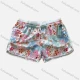 Wholesale Women's Vacation Contrast Floral Print Drawstring Beach Shorts 1# Clothing Wholesale Market Liuhua
