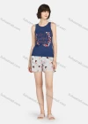 Wholesale Women's Letter Heart Print Round Neck Tank Tops & Shorts 2 Piece Lounge Pajamas Set A18# - Liuhuamall