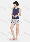 Wholesale Women's Letter Heart Print Round Neck Tank Tops & Shorts 2 Piece Lounge Pajamas Set A18# - Liuhuamall