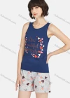 Wholesale Women's Letter Heart Print Round Neck Tank Tops & Shorts 2 Piece Lounge Pajamas Set A18# - Liuhuamall
