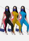 Wholesale Women's Sexy Short Sleeve Stiching Color Skinny Fit Jumpsuit - Liuhuamall