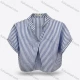 Wholesale Women's Casual Blue White Striped Short Sleeve Turn - Down Collar Shirt with Chest Pocket - Bulk Orders Blue Clothing Wholesale Market Liuhua