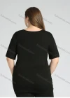 Wholesale Women's Plus Size Round Neck Short Sleeve Embroidery Casual Top - Liuhuamall