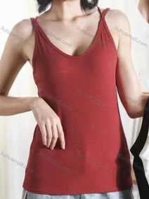 Wholesale Women's Basic Spaghetti Strap Crisscross Back Plain Cami Tops, LIUHUA CLOTHING WHOLESALE