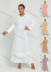 Wholesale Women's Layered Round Neck Applique Side Drawstring Maxi Dress - Liuhuamall