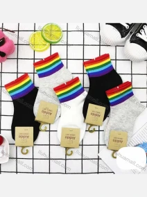 Wholesale Kid's Rainbow Striped Cotton Socks, LIUHUA CLOTHING WHOLESALE
