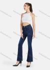 Wholesale Women's Casual High Waist Ankle Length Flared Leg Jean - Liuhuamall