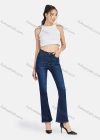 Wholesale Women's Casual High Waist Ankle Length Flared Leg Jean - Liuhuamall