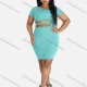 Wholesale Women's Sexy Clubwear Round Neck Short Sleeve Cutout Rings Bodycon Plain Dress 76# Clothing Wholesale Market Liuhua