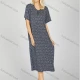 Wholesale Women's Milk Silk Allover Floral Print Crew Neck Lounge Short Sleeve Midi Night Dress 1003# Gray Clothing Wholesale Market Liuhua