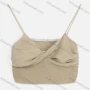 Wholesale Women's Casual Spaghetti Strap Twist Front Rib-knit Crop Cami Top preview