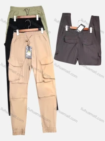 Wholesale Men's Casual Plain Drawstring Multiple Pockets Ankle Length Jogger, LIUHUA CLOTHING WHOLESALE