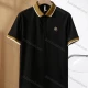 Wholesale Men's Casual Plain Embroidery Contrast Short Sleeve Polo Shirt E95096# Black Clothing Wholesale Market Liuhua