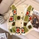 Wholesale Ethnic style embroidered vest V-neck outer with hollow sleeveless embroidered short women's cardigan top knitwear Green Clothing Wholesale Market Liuhua