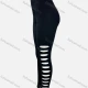 Wholesale Women's Casual Hollow Out Long Plain Leggings Black Guangzhou Clothing Wholesale Market & Suppliers -LIUHUAMALL