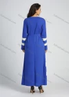 Wholesale Women's Casual Long Sleeve Round Neck Splicing Letter Print A-line Maxi Dress - Liuhuamall