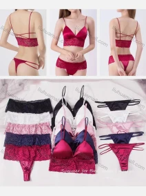 Wholesale Women's Sexy Bralette Bra & Thongs Lingerie Set 2021#, LIUHUA CLOTHING WHOLESALE