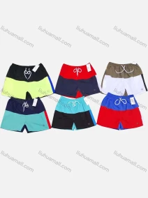 Wholesale Men's Swim Trunks Quick Dry Colorblock Drawstring Beach Shorts, LIUHUA CLOTHING WHOLESALE