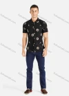 Wholesale Men's Casual Slim Fit Short Sleeve Floral Print Button Down Shirt - Liuhuamall