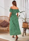 Wholesale Women's Casual Off Shoulder Floral Print Tie Front High Low Hem Dress - Liuhuamall