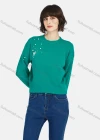 Wholesale Women's Casual Plain Round Neck Pearl Decor Long Sleeve Sweater - Liuhuamall