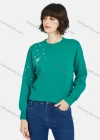 Wholesale Women's Casual Plain Round Neck Pearl Decor Long Sleeve Sweater - Liuhuamall
