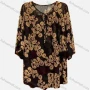 Wholesale Women's Casual 3/4 Butterfly Sleeve Lace Up Front Baroque Print Blouse preview