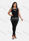 Wholesale Women's Plus Size Floral Embroidery Round Neck Sleeveless Tank Top - Liuhuamall