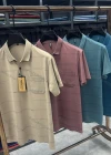 Wholesale Men's Casual Striped Short Sleeve Patch Pocket Polo Shirts - Liuhuamall