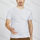 Wholesale Men's Checkerboard Round Neck Short Sleeve Casual Slim Fit T-Shirt LY004# White Clothing Wholesale Market Liuhua