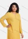 Wholesale Women's Plus Size Linen Long Sleeve Plain Layered Hem Cozy Midi Casual Dress - Liuhuamall