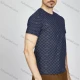 Wholesale Men's Checkerboard Round Neck Short Sleeve Casual Slim Fit T-Shirt LY004# Blue Clothing Wholesale Market Liuhua