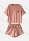 Wholesale Women's Casual Plain Short Sleeve Tops & Shorts 2 Piece Set - Liuhuamall