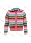 Wholesale Girls Long Sleeve Hooded Sweater Button Front Cardigan Colorful Striped Knitted Jacket - Liuhuamall