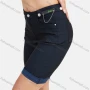 Wholesale Women's Summer Metal Chain Button Front High Waist Folded Hem Demin Bermuda Shorts preview