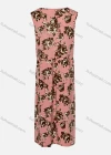 Wholesale Women's Sleeveless Round Neck Button Front Floral Print Pleated Midi Dress - Liuhuamall
