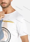 Wholesale Men's Casual Round Neck Geometric Splicing Short Sleeve Tee - Liuhuamall