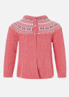 Wholesale Girls Long Sleeve Mock Neck Snowflake Quarter Button Sweater Cardigan - Liuhuamall