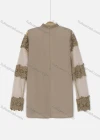 Wholesale Women's Mock Neck Zip Back Long Sleeve Applique Blouse - Liuhuamall