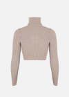 Wholesale Women's Rolled Neck Long Sleeve Crop Sweater - Liuhuamall