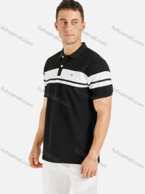 Wholesale Men's Colorblock Casual Short Sleeve Polo Shirt, LIUHUA CLOTHING WHOLESALE