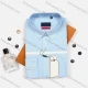 Wholesale Men's Formal Plain Long Sleeve Button Down Collared Slim Fit Oxford Cotton Shirts AB220401# Light Blue Clothing Wholesale Market Liuhua