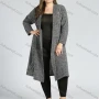 Wholesale Women's Plus Size Elegant Open Front Long Sleeve Floral Embroidery Knit Cardigan preview