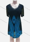 Wholesale Women's Casual V Neck Short Sleeve Folkloric Print Short Dress - Liuhuamall