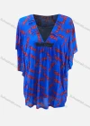 Wholesale Women's Casual V Neck Bat Sleeve Allover Print Blouse - Liuhuamall