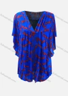 Wholesale Women's Casual V Neck Bat Sleeve Allover Print Blouse - Liuhuamall