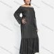 Wholesale Women's Casual Off Shoulder Ruffle Hem Denim Maxi Dress Black Clothing Wholesale Market Liuhua
