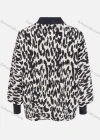 Wholesale Woman's Fashion Mock Neck Bishop Sleeve Tiger Print Pullover Sweater   - Liuhuamall